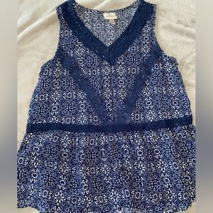 Knox Rose Sleeveless Lace Trim Top